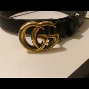 Authentic Gucci Belt -GG Buckle Black Leather